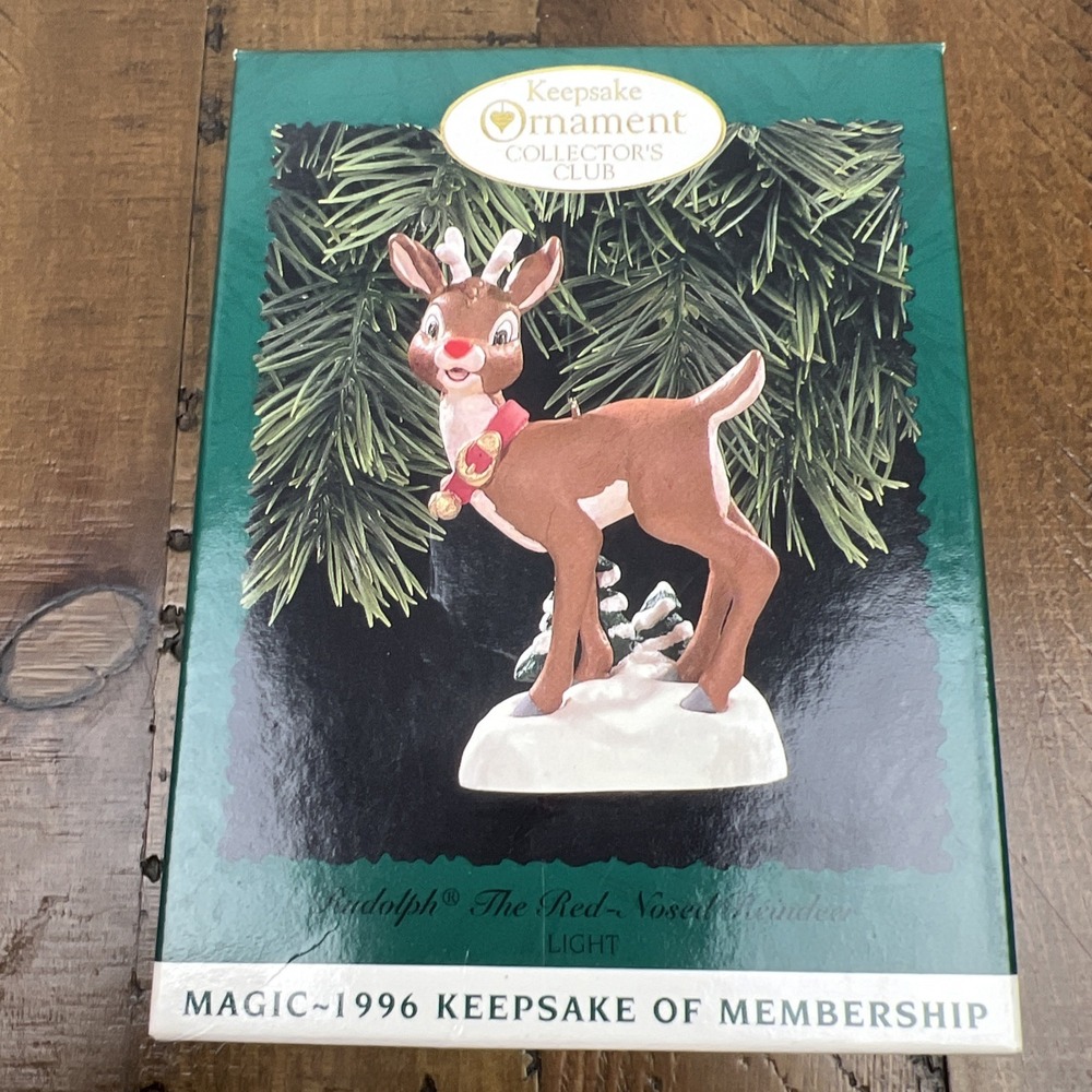 1996 Hallmark Keepsake Collector's Club Rudolph The Red Nosed Reindeer Ornament